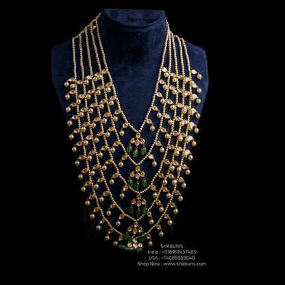 Panchlada necklace 925 silver jewelry 22k gold plated - SHABURIS