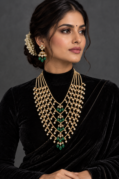 Panchlada necklace 925 silver jewelry 22k gold plated - SHABURIS