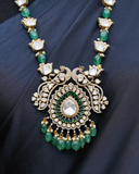 Emerald necklace diamond necklace 925 silver with 22k gold plated - SHABURIS