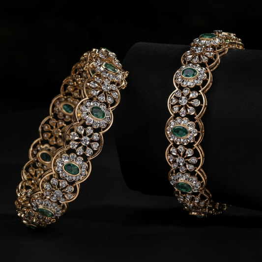 Emerald Bangles Diamond bangles blue stone Jewelry,Pure Silver Jewellery Indian ,diamond bangles kundan jewelry,south indian bridal jewelry-SHABURIS