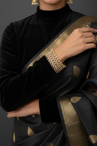 Diamond Bangles - 925 Silver Jewelry - 22ct Gold Plated - CZ Bangles - South indian diamond Bangles design