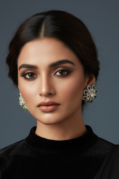 Polki Studs Polki Earrings Cocktail Earrings Diamond Studs Diamond Earrings Simple Studs Pearl Studs 925 Silver Earrings Silver Jewelry - SHABURIS