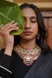 Victorian necklace Polki necklace Pure Silver jewelry Indian diamond Necklace silver jewelry -SHABURIS