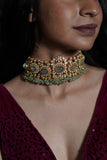 Polki necklace Pure Silver jewelry Indian diamond Necklace-SHABURIS