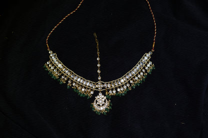 mathapatti necklace 925 silver jewelry 22k gold plated - SHABURIS