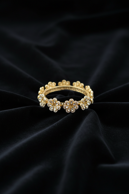 Polki Bangles - Diamond Bangles - 925 Silver Jewelry - 22ct Gold Plated - CZ Bangles - South indian diamond Bangles design