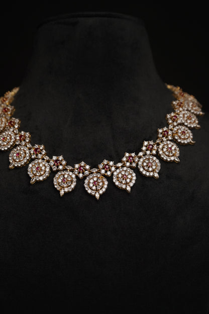 Bottu mala south indian Silver jewelry Indian diamond Necklace silver jewelry -SHABURIS (Copy)