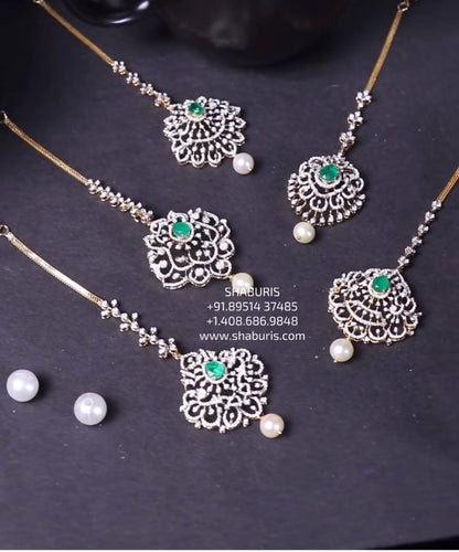 Diamond Maang tikka,pure silver maang tikka,polki maang tikka,papati billa,kids tikka,kundan maang tikka 925 silver jewelry -SHABURIS