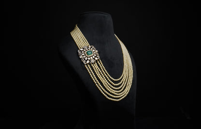 Pearl Necklace 925 silver jewelry 22k gold plated - SHABURIS