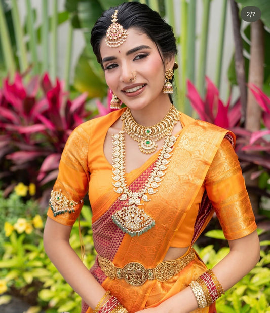 Mango mala Mango haram necklace polki necklace diamond Jewelry necklace Pearl necklace statement jewelry silver necklace 925 silver with 22k gold plated - SHABURIS