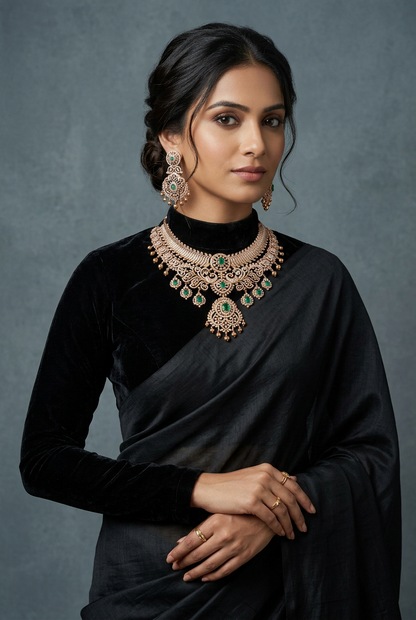 Tussi necklace Diamond Necklace 925 silver jewelry 22k gold plated - SHABURIS