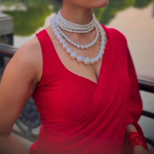 South Sea pearl Necklace wedding jewelry silver necklace 925 silver with 22k gold plated - SHABURIS