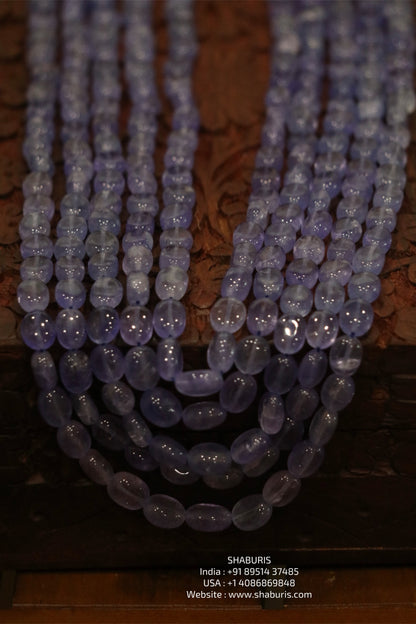 Tanzanite beads beaded mala pure gems gold jewelry designs indian pure silver jewelry bead necklace statement jewelry SHABURIS