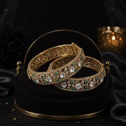 Polki Bangles Diamond bangles polki Jewelry,Pure Silver Jewellery Indian ,diamond bangles kundan jewelry,south indian bridal jewelry-SHABURIS