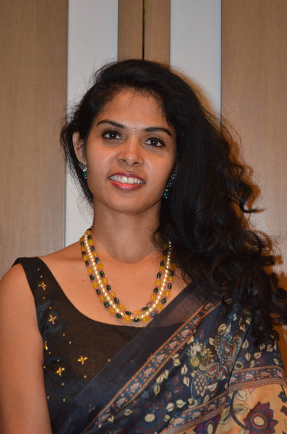 Yellow Saphire Necklace south sea pearl bead necklace statement jewelry SHABURIS