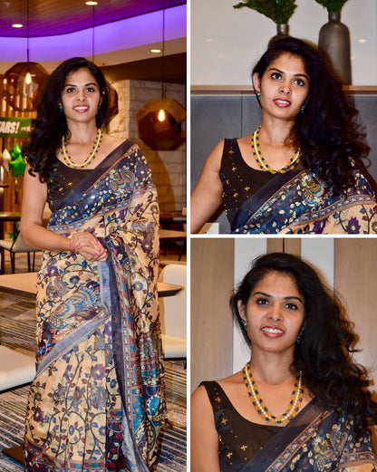 Yellow Saphire Necklace south sea pearl bead necklace statement jewelry SHABURIS