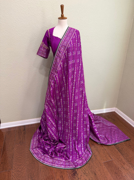 Banarasi saree with Blouse  - Purple