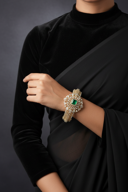 Diamond Bangles - 925 Silver Jewelry - 22ct Gold Plated - CZ Bangles - South indian diamond Bangles design
