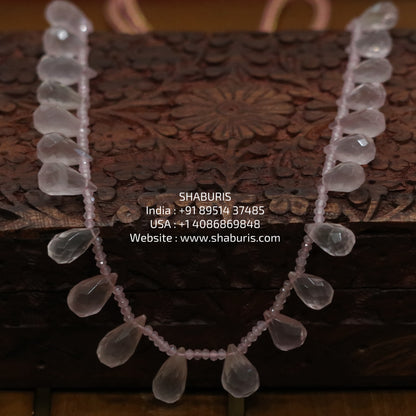 Pink Saphire South sea pearl bead necklace statement jewelry SHABURIS