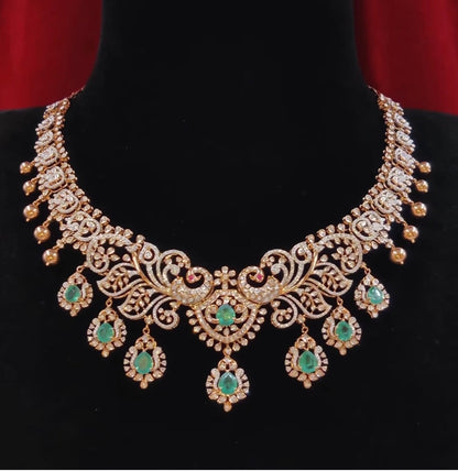 Tussi necklace Diamond Necklace 925 silver jewelry 22k gold plated - SHABURIS