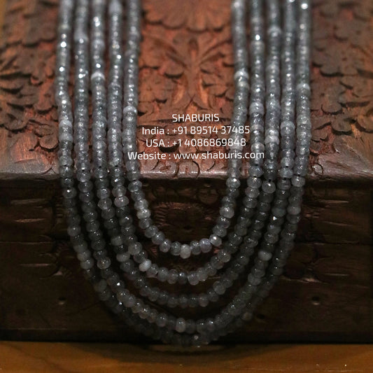 Natural grey rutile rondelle beads precious beads