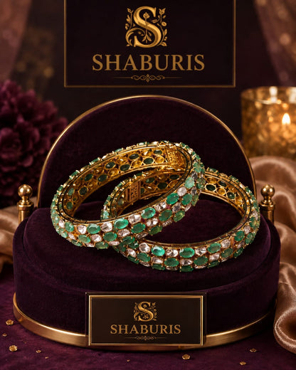 Polki Bangles Diamond bangles polki Jewelry,Pure Silver Jewellery Indian ,diamond bangles kundan jewelry,south indian bridal jewelry-SHABURIS