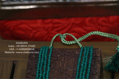 Emerald beads beaded mala pure gems gold jewelry designs indian pure silver jewelry bead necklace statement jewelry SHABURIS