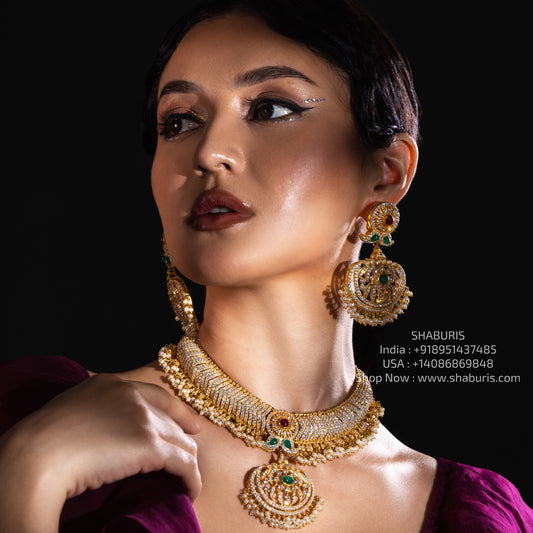 Tussi necklace Silver necklace 925 silver with 22k gold plated- SHABURIS