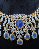 Diamond necklace wedding jewelry silver necklace 925 silver with 22k gold plated - SHABURIS
