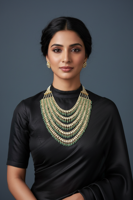 Panchlada necklace 925 silver jewelry 22k gold plated - SHABURIS