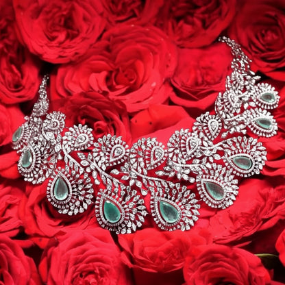 Diamond necklace 925 silver jewelry 22k gold plated - SHABURIS