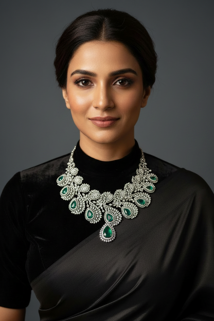 Diamond necklace 925 silver jewelry 22k gold plated - SHABURIS
