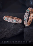 Diamond Bangle Cocktail Bangle  wedding jewelry silver necklace 925 silver with 22k gold plated - SHABURIS