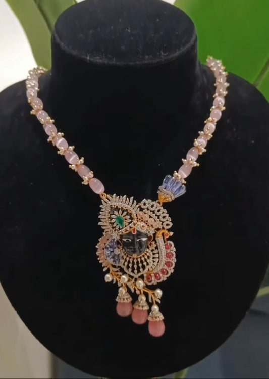 Lord Shrinathji pendant tiger pendant mens Jewelry necklace Pearl necklace statement jewelry silver necklace 925 silver with 22k gold plated - SHABURIS