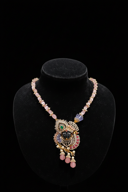 Lord Shrinathji pendant tiger pendant mens Jewelry necklace Pearl necklace statement jewelry silver necklace 925 silver with 22k gold plated - SHABURIS