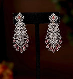 Diamond Jhumka Diamond Earrings statement studs diamond studs - 925 silver Jewelry , South Indian Jewelry,bridal choker,Indian Wedding Jewelry,pure Silver indian jewelry - SHABURIS