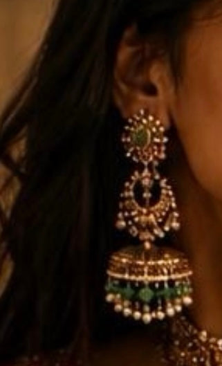 Polki Diamond jhumka Silver Earrings 925 Silver Jewelry  - SHABURIS