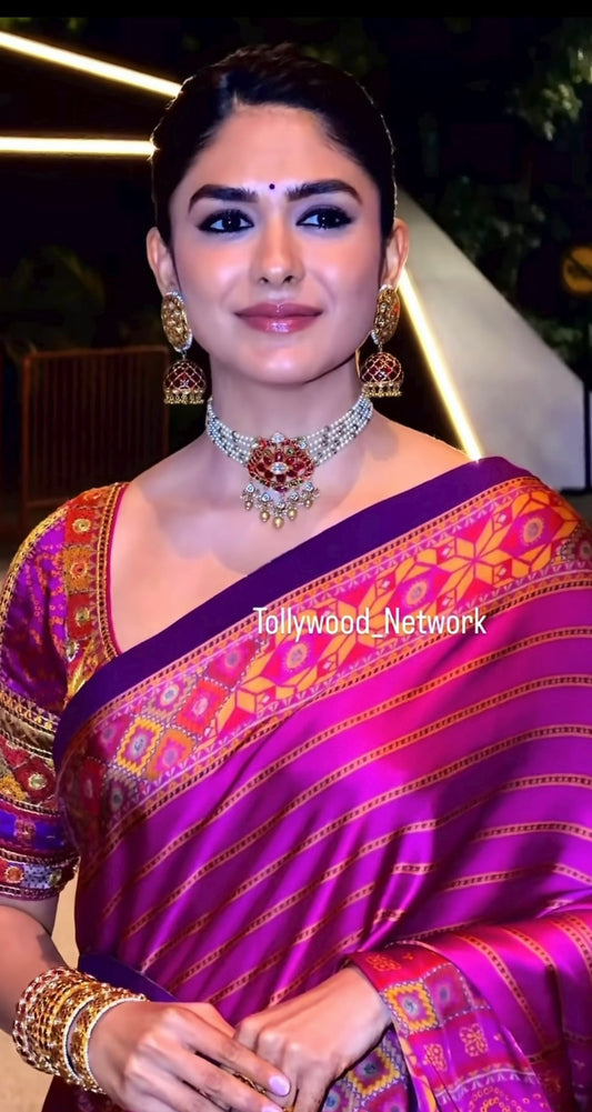 Mrunal Takur Necklace Polki necklace 925 silver jewelry 22k gold plated - SHABURIS