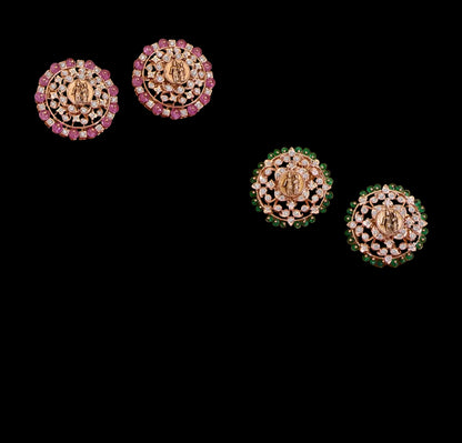 Big studs 925 silver jewelry 22k gold plated - SHABURIS