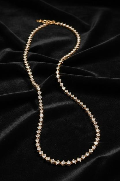 Solitaire necklace 925 silver jewelry 22k gold plated - SHABURIS