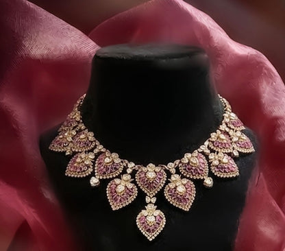 Statement Polki necklace 925 silver jewelry 22k gold plated - SHABURIS