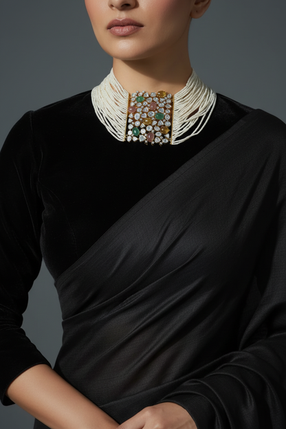 Bracelet converted to Necklace Polki necklace 925 silver jewelry 22k gold plated - SHABURIS