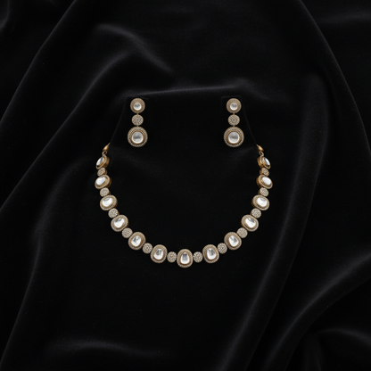 Gouri priya necklace Polki Necklace Diamond Necklace Bridal necklace 925 silver jewelry Silver Necklace Cocktail Necklace - SHABURIS