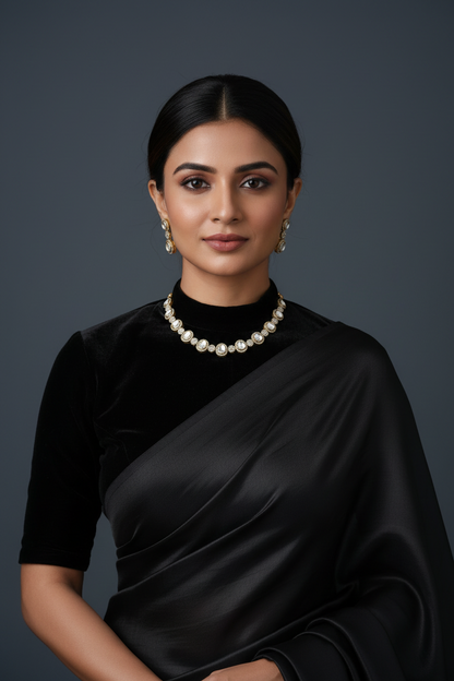 Gouri priya necklace Polki Necklace Diamond Necklace Bridal necklace 925 silver jewelry Silver Necklace Cocktail Necklace - SHABURIS