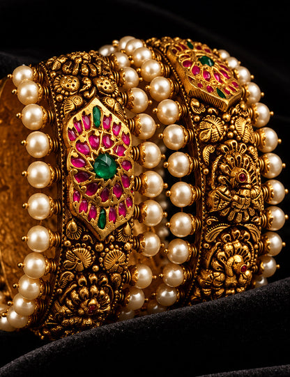 Nakshi Bangle,Pure Silver Jewellery Indian ,Bangle,Big antique Bangle,Indian Bridal,Indian Wedding Jewelry-SHABURIS