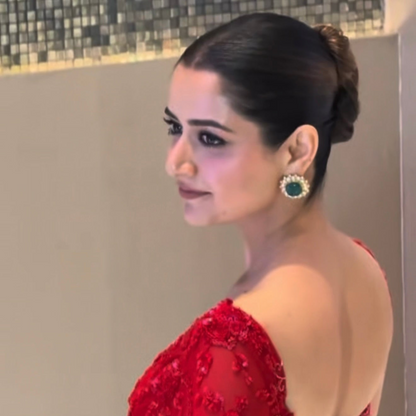 Ashika ranganath diamond earrings 925 silver jewelry 22k gold plated - SHABURIS