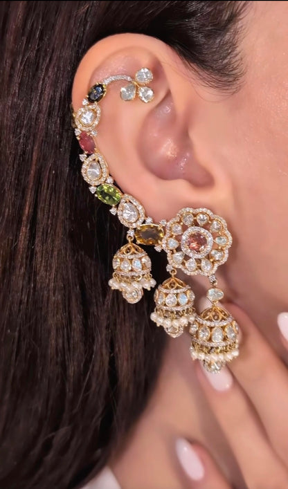 Earcuffs 925 silver jewelry 22k gold plated - SHABURIS