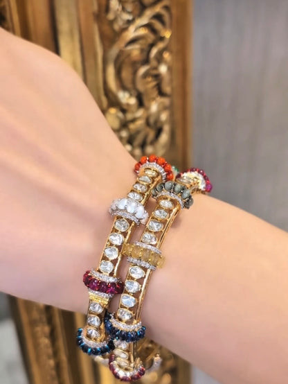 Navaratan Bangles diamond bangles,Pure Silver Jewellery 22kt gold jewelry -SHABURIS