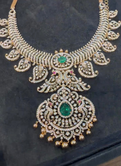 Mango mala necklace 925 silver jewelry 22k gold plated - SHABURIS