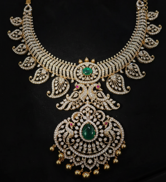 Mango mala necklace 925 silver jewelry 22k gold plated - SHABURIS